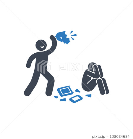 Property Damage and Intimidation Icon Property Damage and Intimidation Icon 138084684