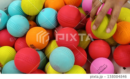 Noida , india - picture of circket balls (childern play area) DLF mall in noida sec -18 march 15 2026 Noida , india - picture of circket balls (childern play area) DLF mall in noida sec -18 march 15 2026 138084846