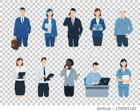 働く人々のイラストアイコン 138085182