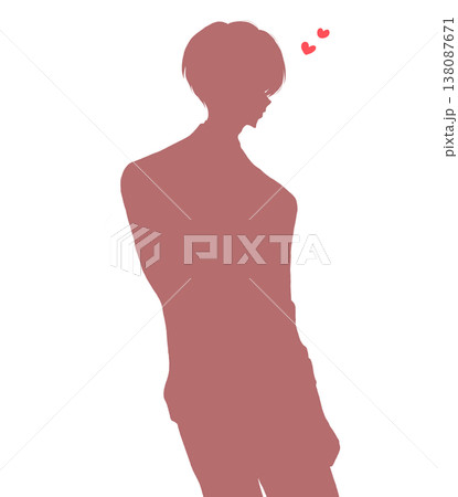 男性　後ろ姿　恋　シルエット 138087671