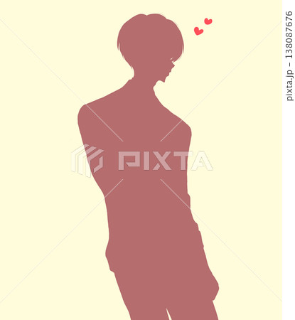 男性　後ろ姿　恋　シルエット 138087676