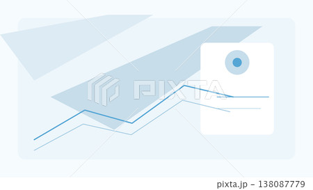 Minimal abstract dashboard interface with diagonal chart lines soft blue panels and clean modern layout for analytics presentation background design 138087779