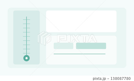 Minimal abstract interface with vertical slider control soft panels and clean modern layout for application dashboard design and digital presentation background 138087780