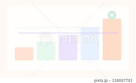 Pastel startup investor pitch background with stepped growth blocks, calm editorial spacing and premium business presentation composition 138087781