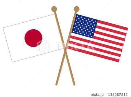 日本とアメリカの国旗 日本とアメリカの国旗 138087815
