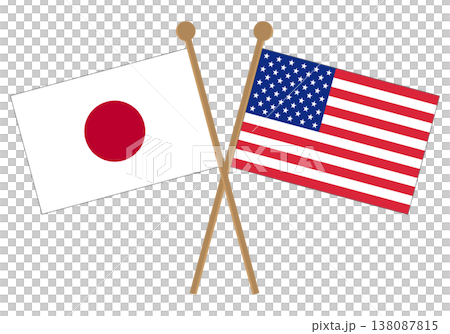 日本和美國的國旗 138087815