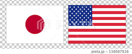 日本とアメリカの国旗 日本とアメリカの国旗 138087816