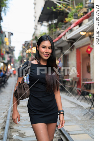 Thai Woman at Hanoi Train Street Vietnam Thai Woman at Hanoi Train Street Vietnam 138087873