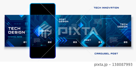 Tech circuit board background for AI carousel posts Tech circuit board background for AI carousel posts 138087993