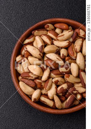 Brazil nuts, raw and shelled, are a source of selenium and a healthy food ingredient. Brazil nuts Brazil nuts, raw and shelled, are a source of selenium and a healthy food ingredient. Brazil nuts 138088781