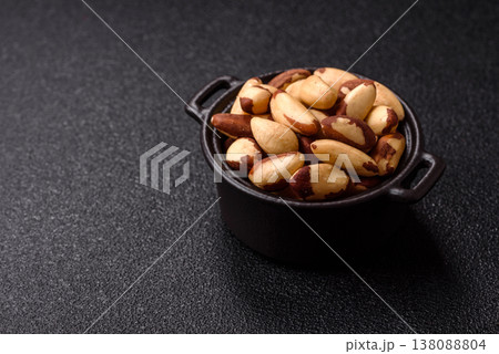 Brazil nuts, raw and shelled, are a source of selenium and a healthy food ingredient. Brazil nuts Brazil nuts, raw and shelled, are a source of selenium and a healthy food ingredient. Brazil nuts 138088804
