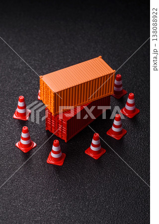 Arrest of a container of goods or restriction of supplies due to sanctions. Container confiscation Arrest of a container of goods or restriction of supplies due to sanctions. Container confiscation 138088922