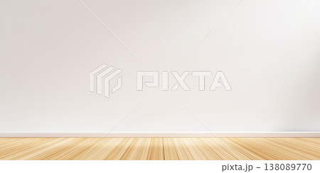 Empty room interior with white walls and wooden floor. Realistic 3D render of modern home space with natural light and clean perspective view. Empty room interior with white walls and wooden floor. Realistic 3D render of modern home space with natural light and clean perspective view. 138089770