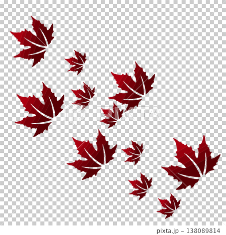 Red Autumn Maple Leaves Falling Isolated on White Red Autumn Maple Leaves Falling Isolated on White 138089814