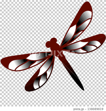 Stylized Red Dragonfly Illustration Isolated on White Stylized Red Dragonfly Illustration Isolated on White 138089819