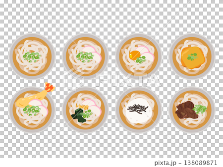 上から見たうどんセット 138089871