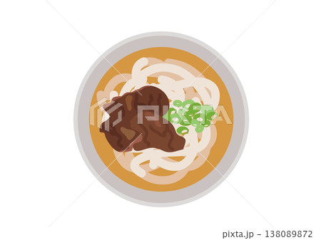 上から見た美味しそうな肉うどん 上から見た美味しそうな肉うどん 138089872