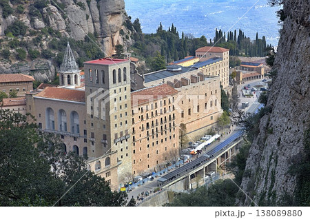 Montserrat Abbey in the Catalonia mountains Montserrat Abbey in the Catalonia mountains 138089880