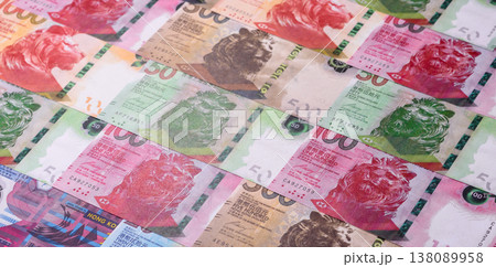 Hong Kong paper money, cash currency for exchange and financial transactions. Hong Kong money Hong Kong paper money, cash currency for exchange and financial transactions. Hong Kong money 138089958