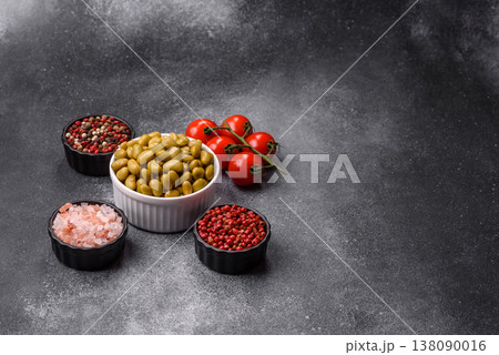 Canned green edamame beans as a healthy vegan ingredient. Edamame beans 138090016