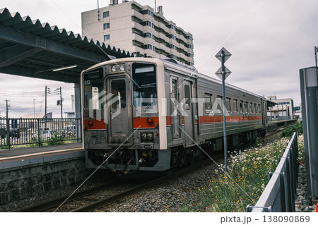 [稚内駅前]日本最北端の街にあるJR駅の風景 138090869