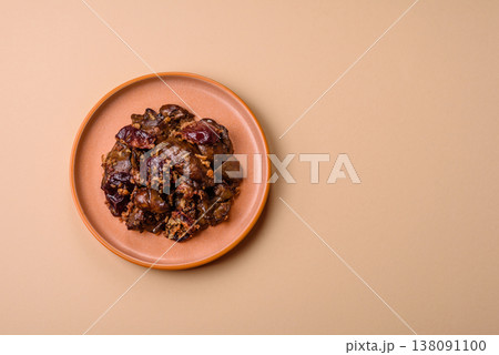 Chicken, duck, or goose liver with plums, onions, and spices. Chicken liver 138091100