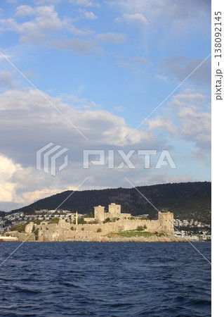 Bodrum Castle view from beach. Bodrum is populer tourist destination in Turkey. 138092145