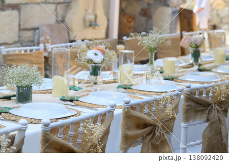A dinner table from the Turkish Culture being prepared for a celebration in West Turkey 138092420