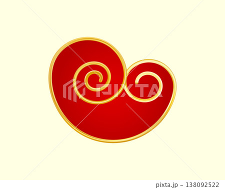 Red Gold traditional Chinese cloud. Luxury gradient element 138092522