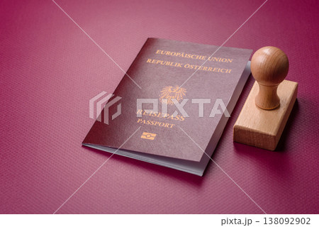 Austria passport, visa for international travel and vacation. Austrian passport 138092902
