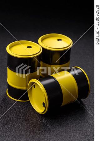 Metal barrels containing oil, gas, or chemicals, global fuel prices, and trends. Oil barrels Metal barrels containing oil, gas, or chemicals, global fuel prices, and trends. Oil barrels 138092929