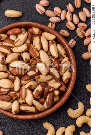 Brazil nuts, raw and shelled, are a source of selenium and a healthy food ingredient. Brazil nuts Brazil nuts, raw and shelled, are a source of selenium and a healthy food ingredient. Brazil nuts 138092997