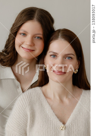 Mother Daughter Happiness. Closeup Shot Capturing Loving Mother And Daughter Interaction Mother Daughter Happiness. Closeup Shot Capturing Loving Mother And Daughter Interaction 138093017