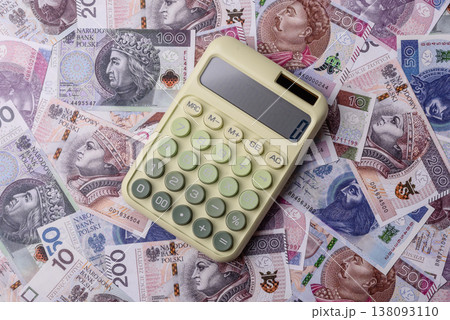 Polish zloty paper money, banknotes for exchange and financial transactions. The Polish zloty 138093110