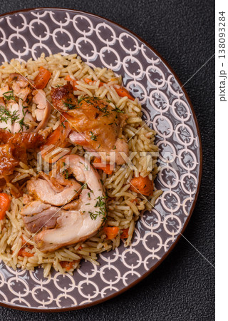 Kabsa or mandi, an Arabic dish with rice and chicken, salt, and spices. Kabsa or mandi Kabsa or mandi, an Arabic dish with rice and chicken, salt, and spices. Kabsa or mandi 138093284