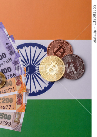 A conceptual financial background, Bitcoin against the Rupee. Bitcoin on the Indian currency 138093555