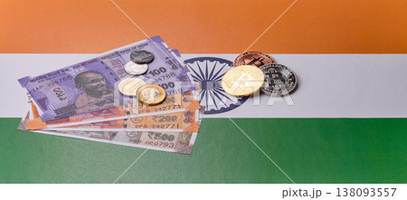 A conceptual financial background, Bitcoin against the Rupee. Bitcoin on the Indian currency 138093557