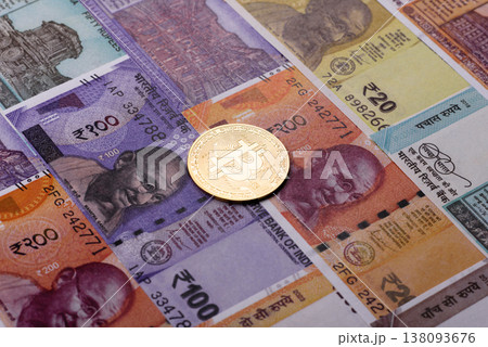 A conceptual financial background, Bitcoin against the Rupee. Bitcoin on the Indian currency 138093676