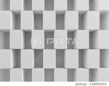 並んだ白い立方体 138093818