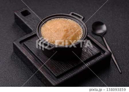 Apple sweet sauce, baby food, canned ingredient for desserts. Apple sauce Apple sweet sauce, baby food, canned ingredient for desserts. Apple sauce 138093859