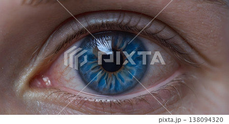 Female blue eye close up with natural light 138094320
