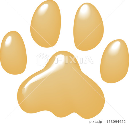 ベージュ色の犬のぷっくり足跡 ベージュ色の犬のぷっくり足跡 138094422