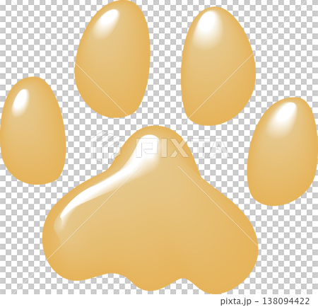 ベージュ色の犬のぷっくり足跡 ベージュ色の犬のぷっくり足跡 138094422
