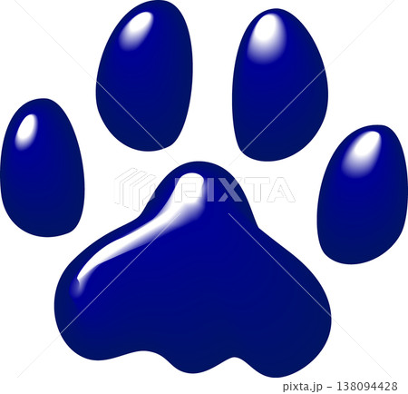 ネイビー色の犬のぷっくり足跡 ネイビー色の犬のぷっくり足跡 138094428