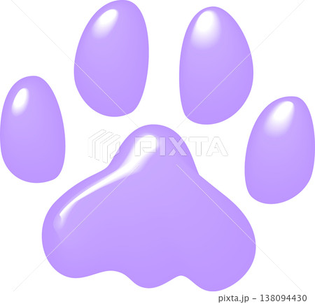 薄紫色の犬のぷっくり足跡 138094430