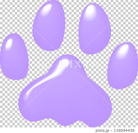 薄紫色の犬のぷっくり足跡 138094430