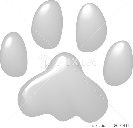 グレーの犬のぷっくり足跡 138094431