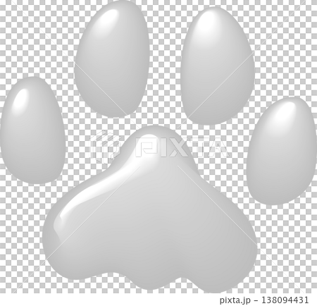 グレーの犬のぷっくり足跡 138094431