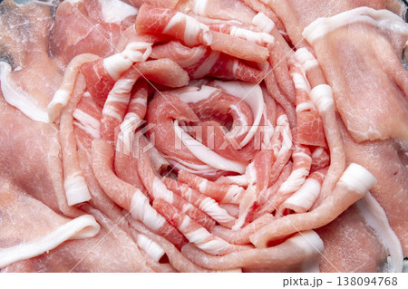 しゃぶしゃぶ用美味しい豚肉の盛り合わせ 138094768