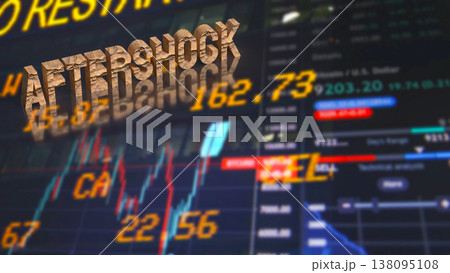Aftershock Impact On Financial Market Background 3d render. Aftershock Impact On Financial Market Background 3d render. 138095108